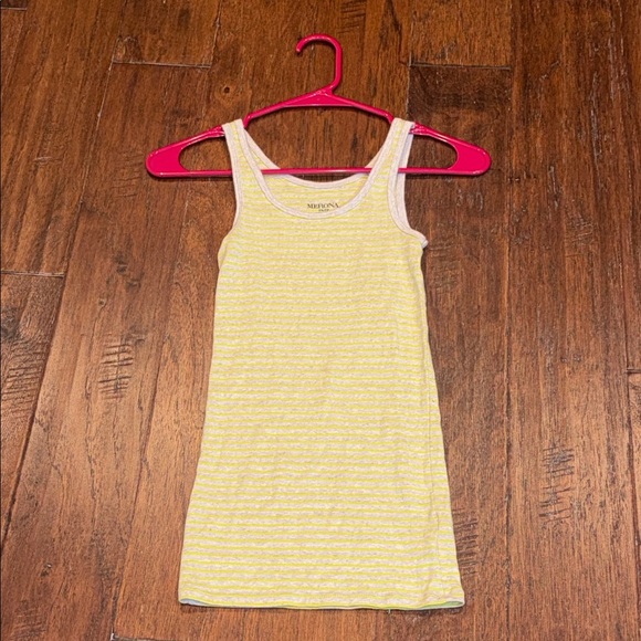 XS Merona Yellow and White & Light Gray Striped Tank Top - Picture 3 of 8